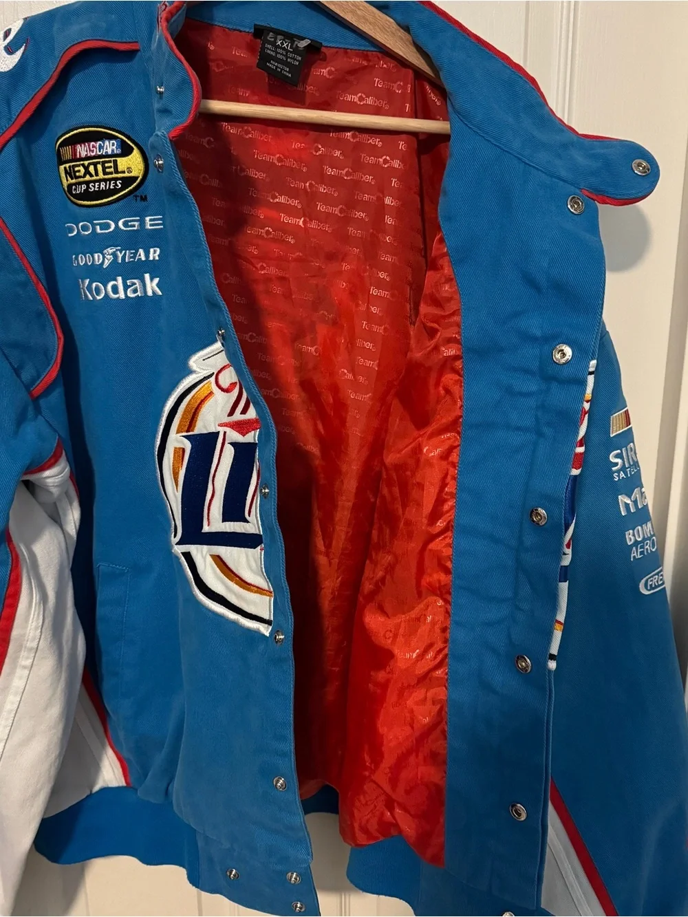 Vintage Kurt Busch Miller Lite Racing Jacket - Blue White Red Logo